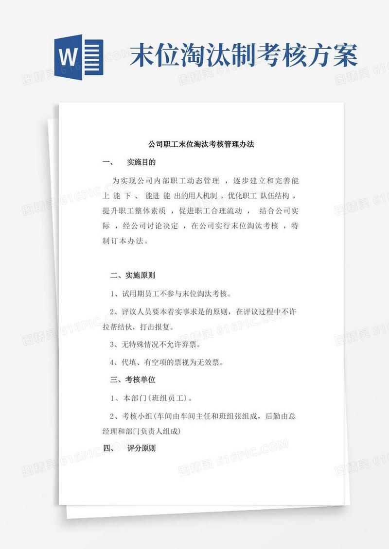 公司职工末位淘汰考核管理办法