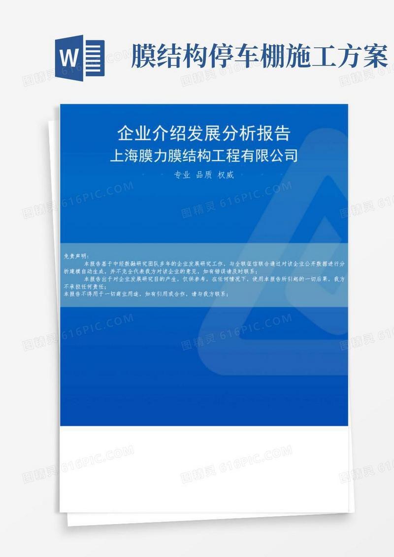 上海膜力膜结构工程有限公司介绍企业发展分析报告