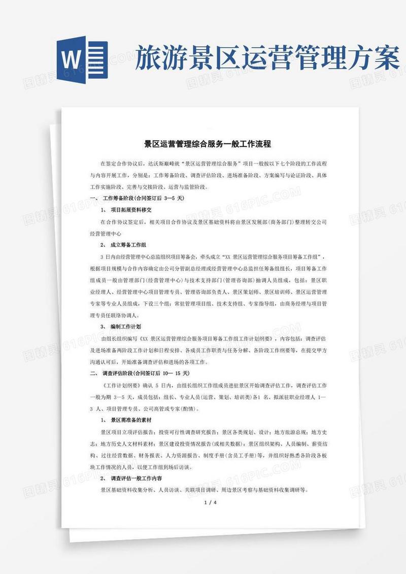 景区运营管理工作流程