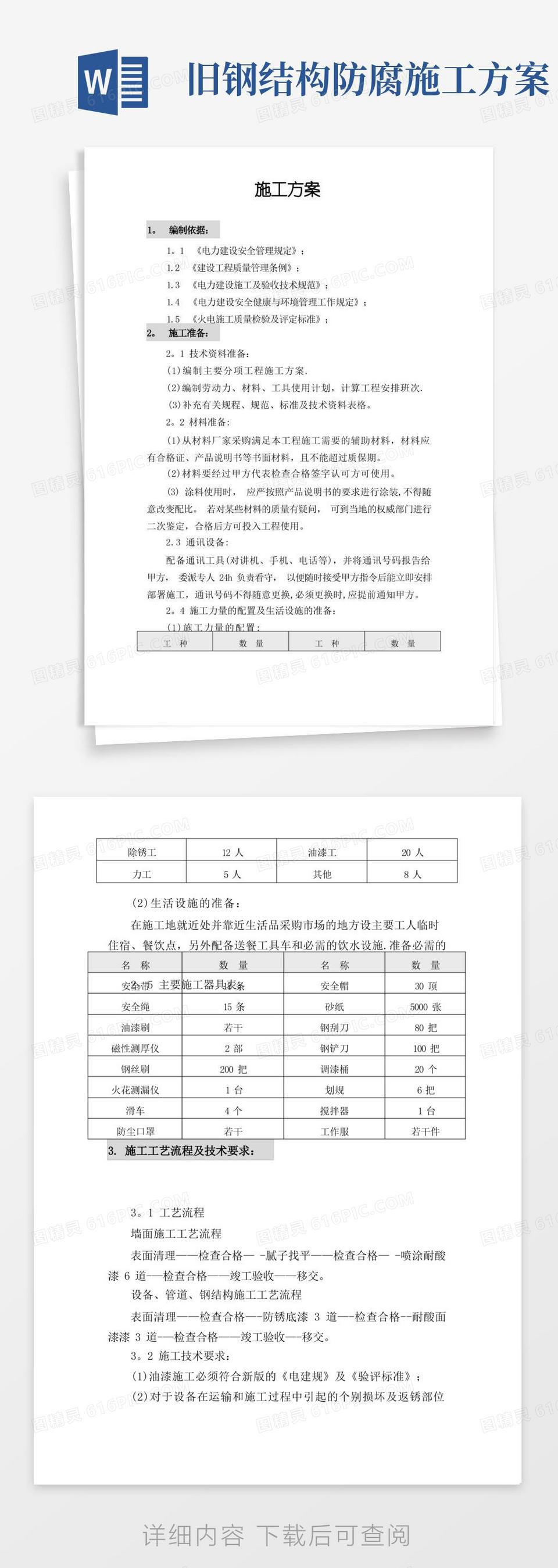 电厂钢结构防腐施工方案