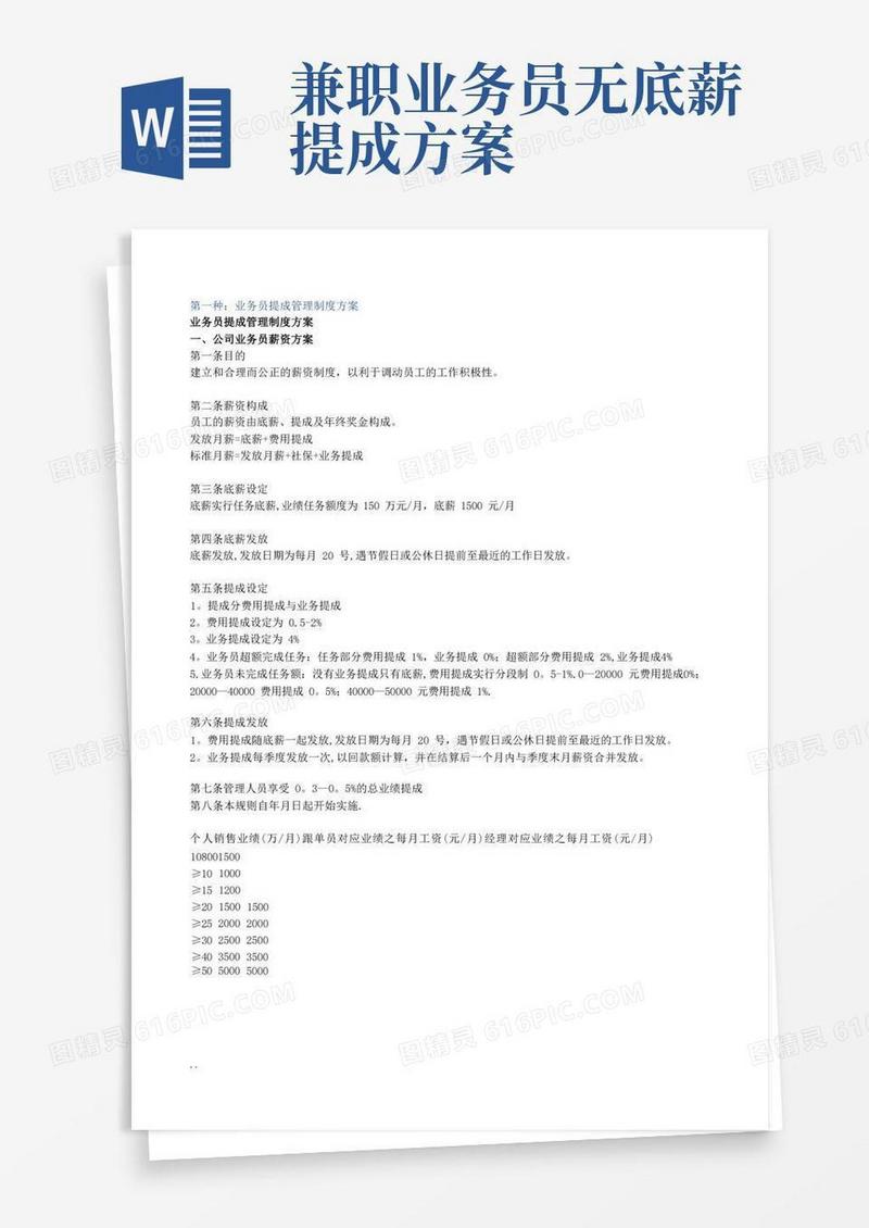 业务提成计算方法
