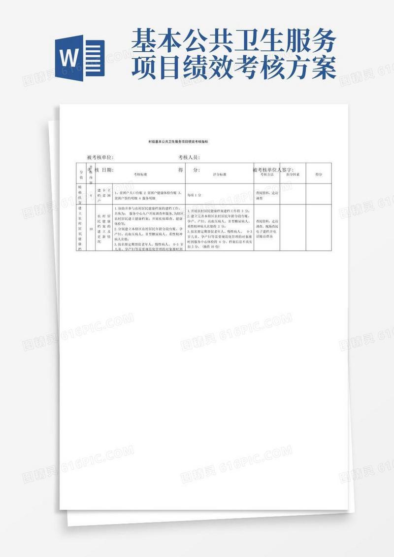 公共卫生绩效考核方案细则