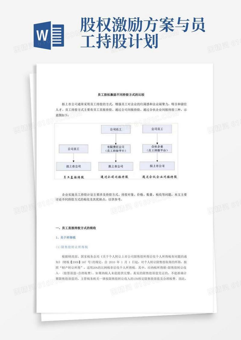 】员工股权激励不同持股方式的比较