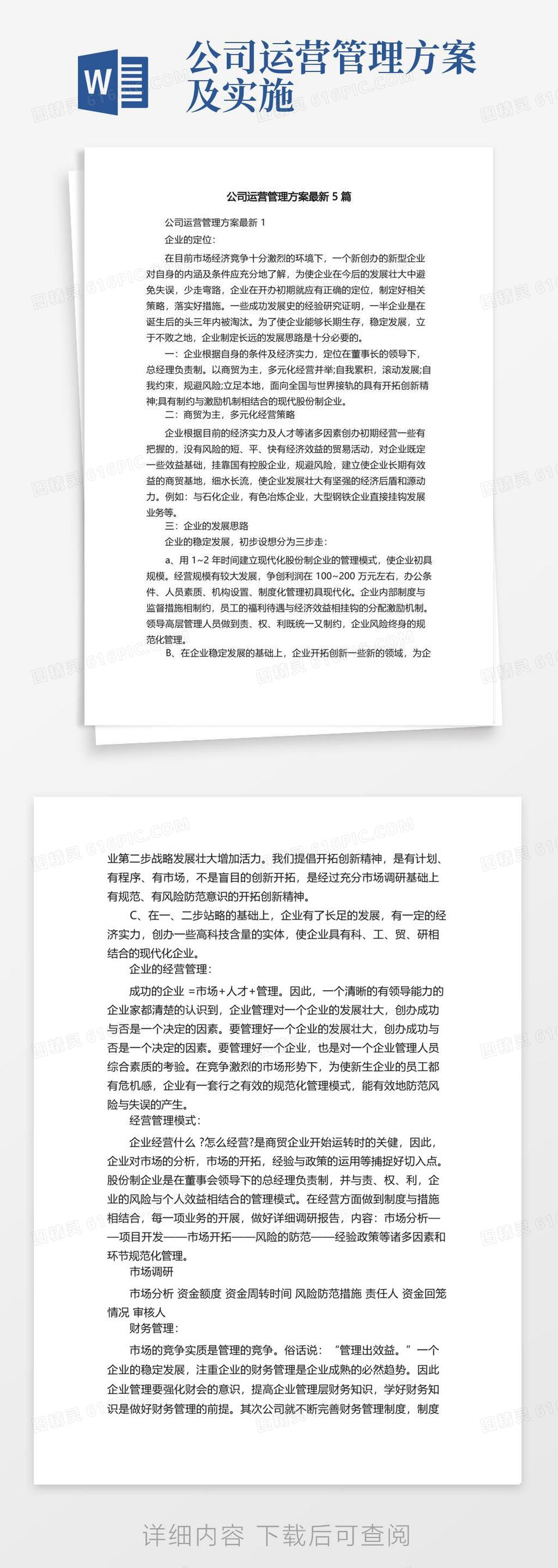 公司运营管理方案最新5篇