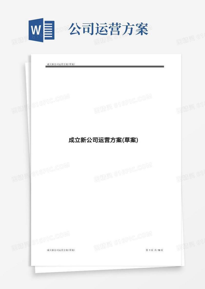 成立新公司运营方案(草案)