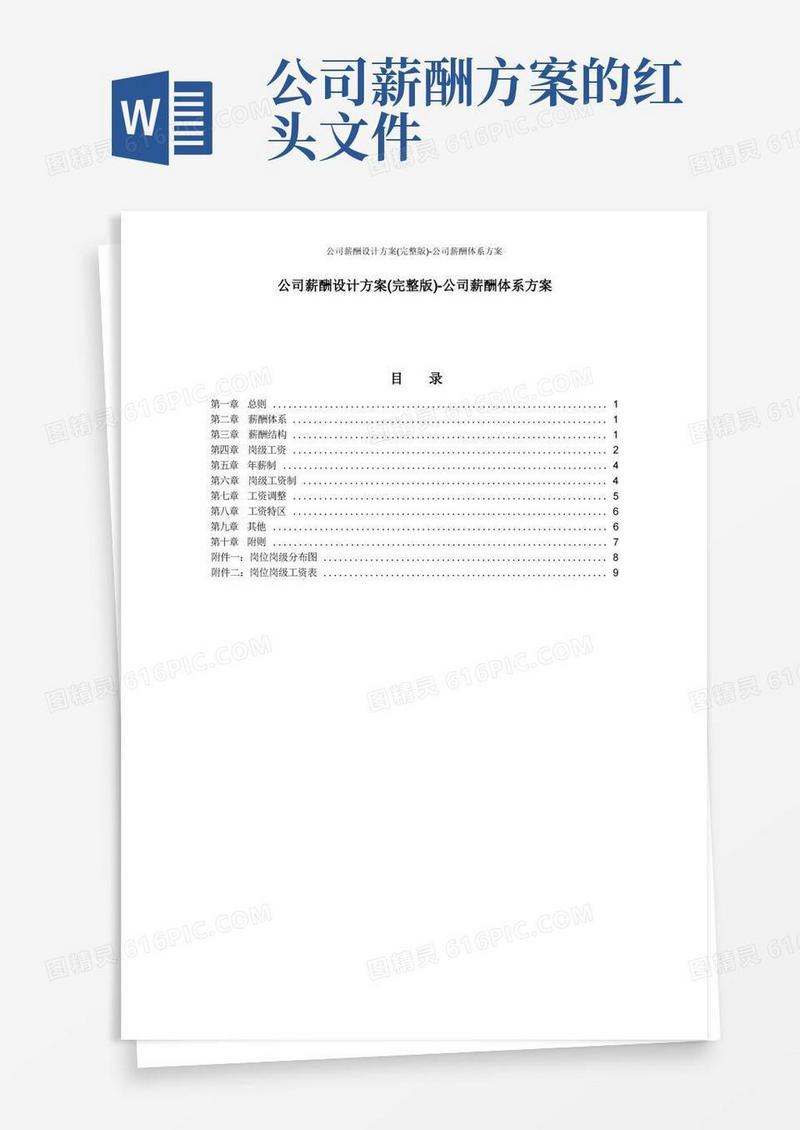公司薪酬设计方案(完整版)-公司薪酬体系方案