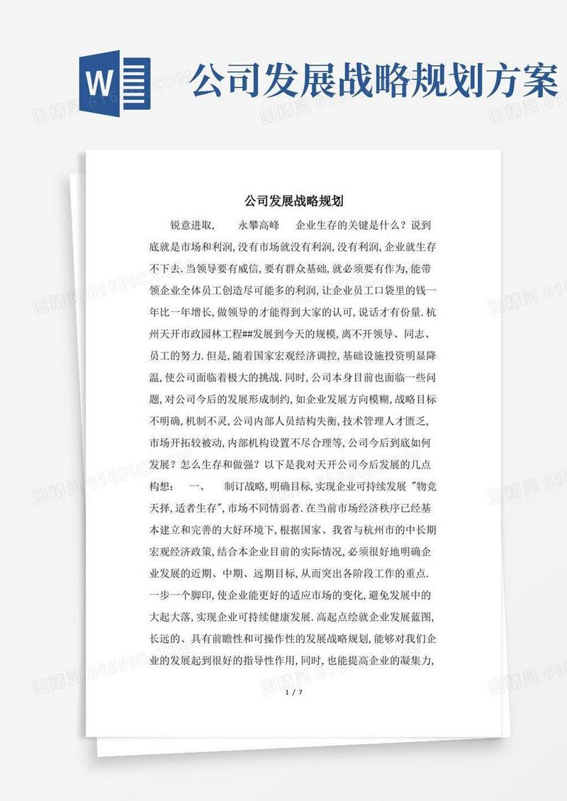 公司发展战略规划-范文