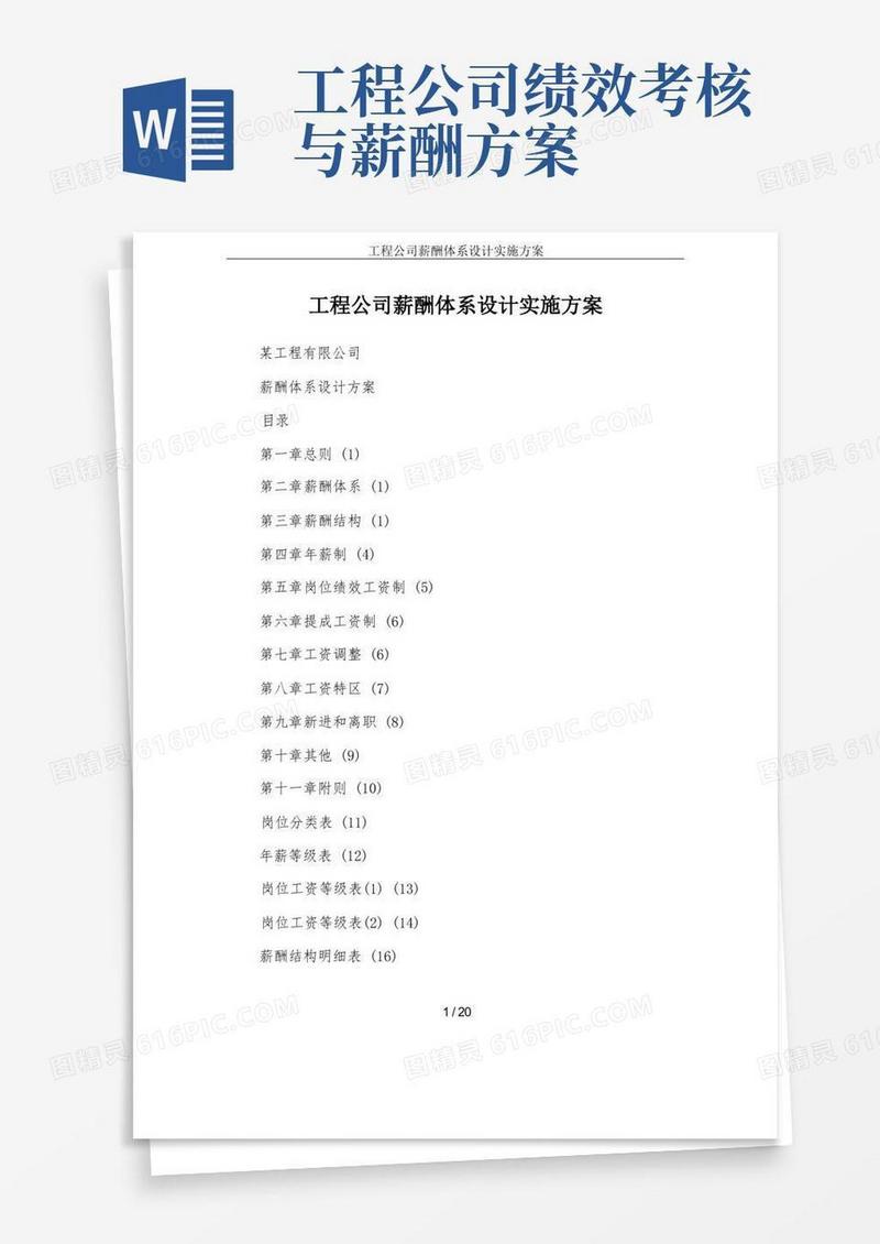 工程公司薪酬体系设计实施方案