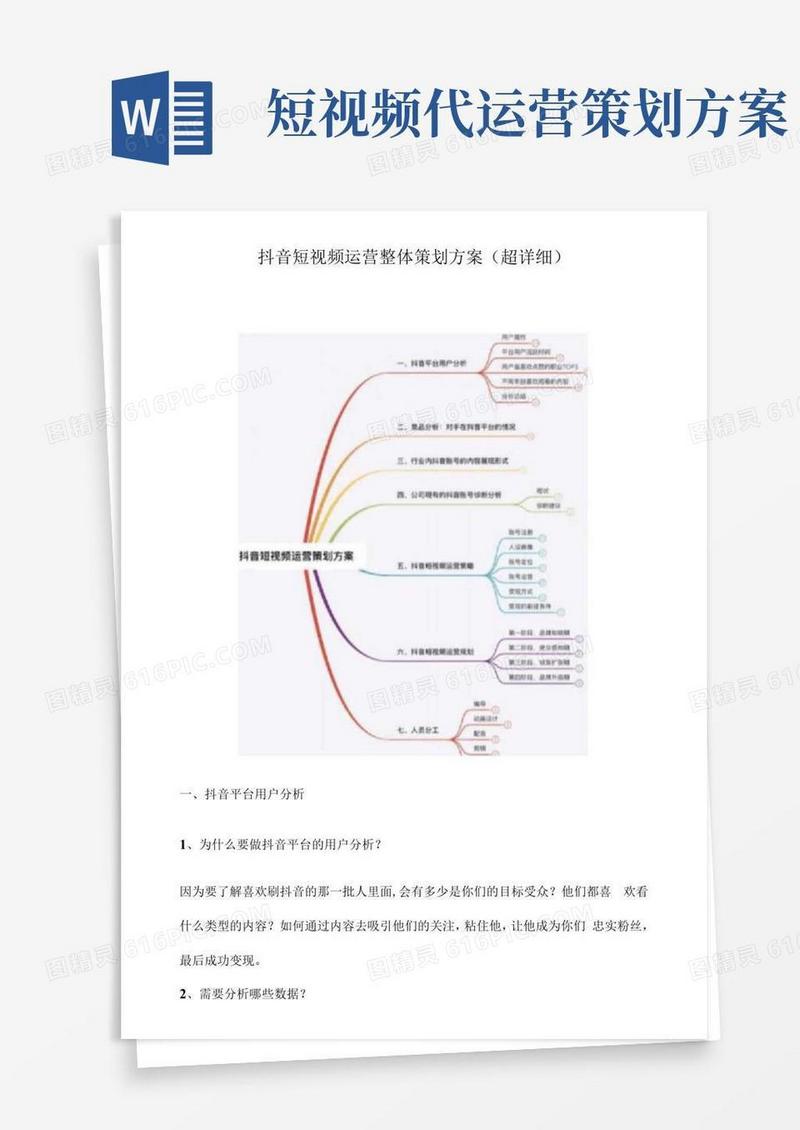 抖音短视频运营整体策划方案(超详细)