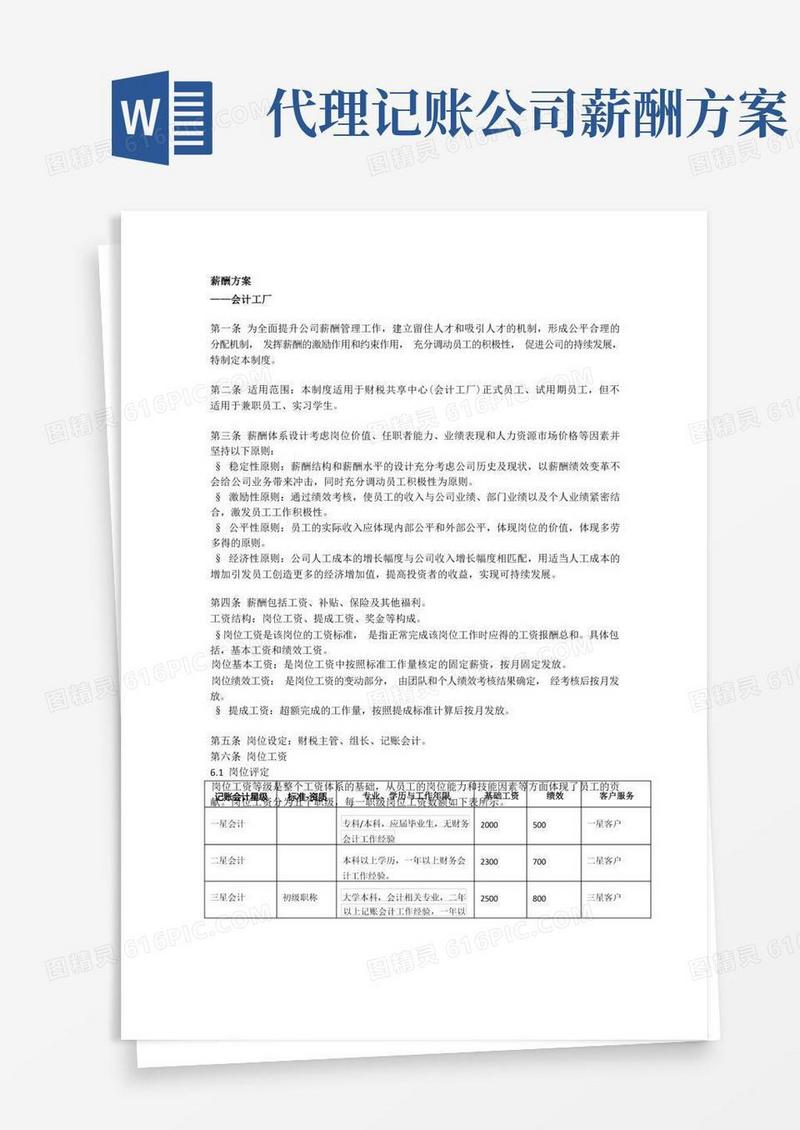 代理记账行业薪酬方案与激励政策