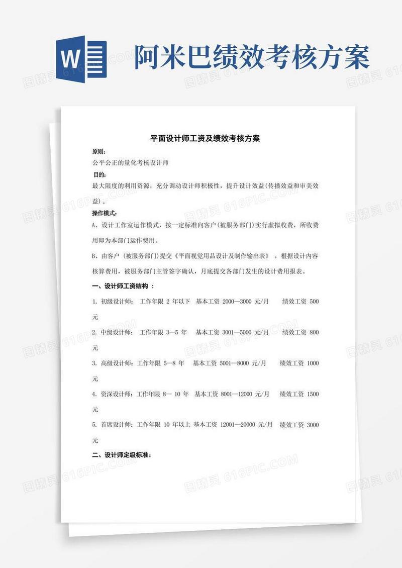 平面设计师工资及绩效考核方案