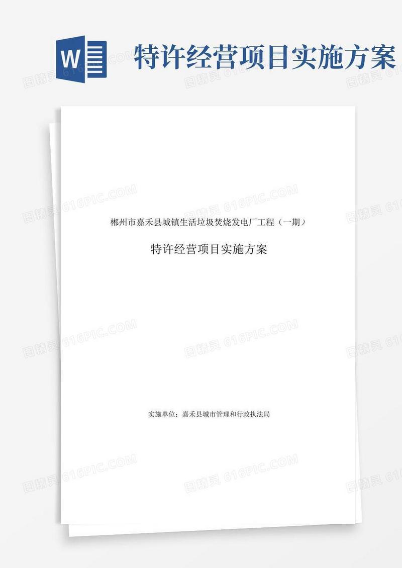 特许经营项目实施方案