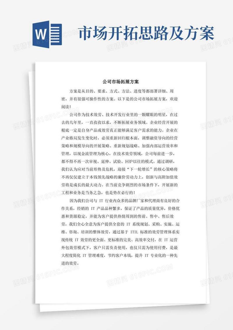 公司市场拓展方案