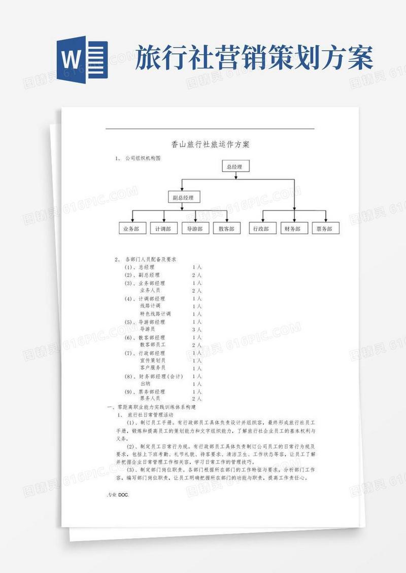 旅行社运作方案