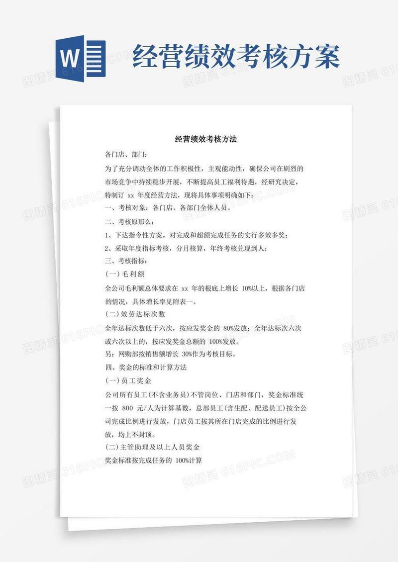 经营绩效考核办法