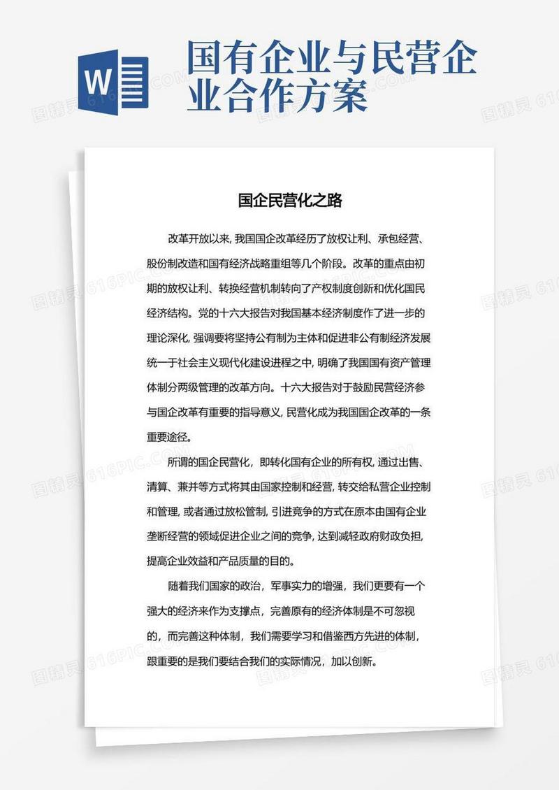 国有企业的民营化之路