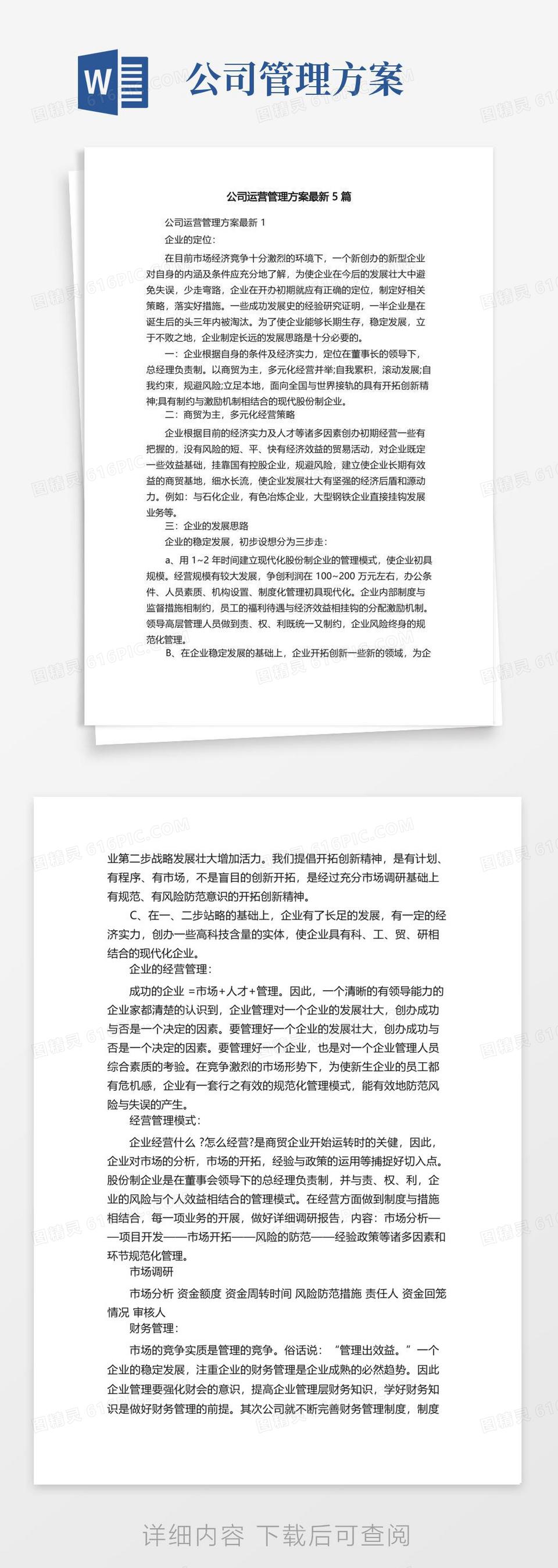 公司运营管理方案最新5篇