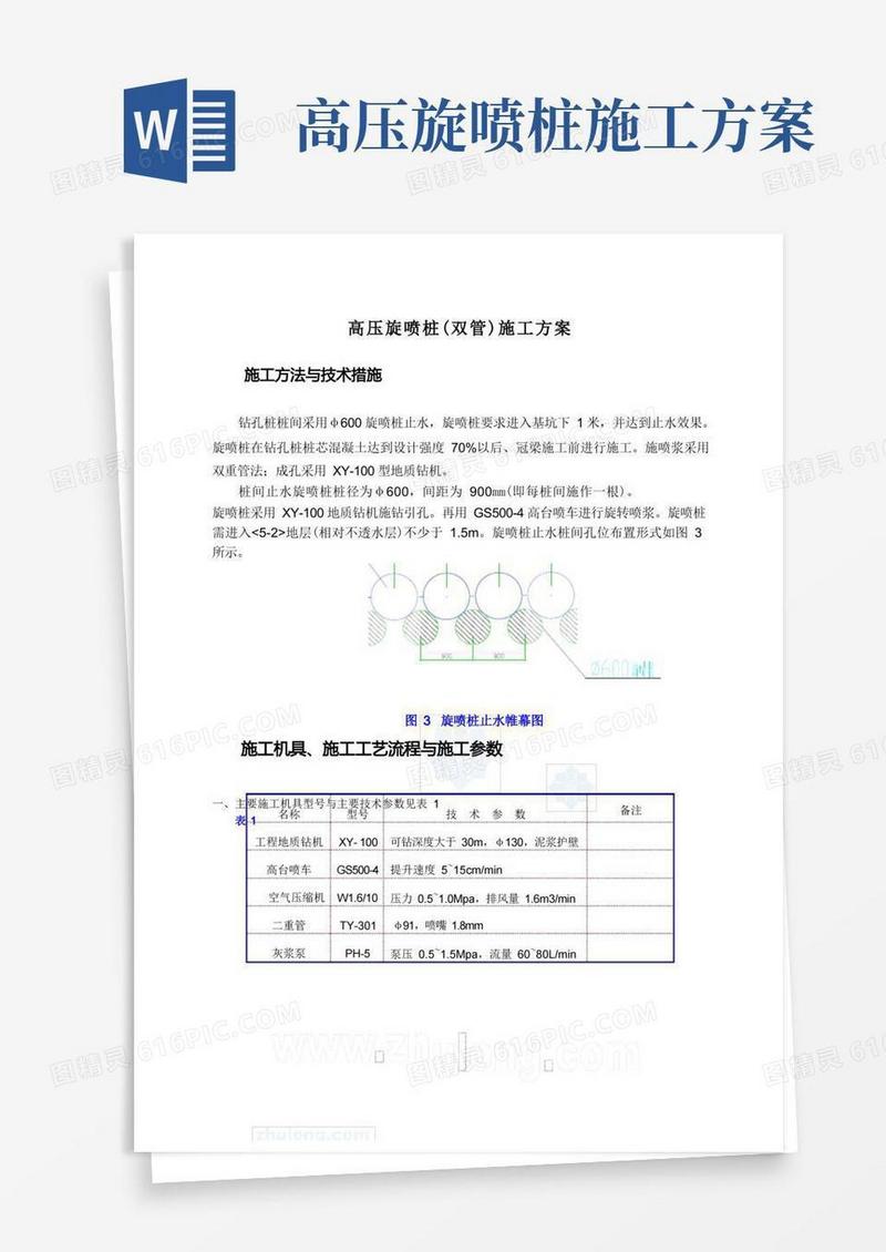 高压旋喷桩(双管)施工方案