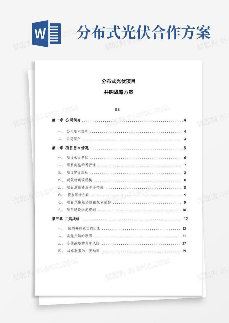 分布式光伏项目并购战略方案（参考）