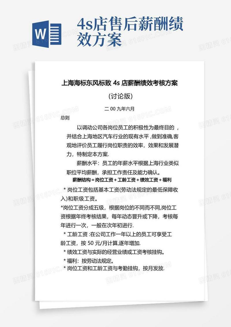 4s店绩效考核方案
