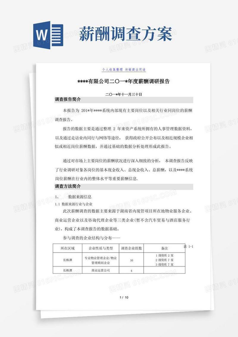 年度公司薪酬调查分析方案(完整版)