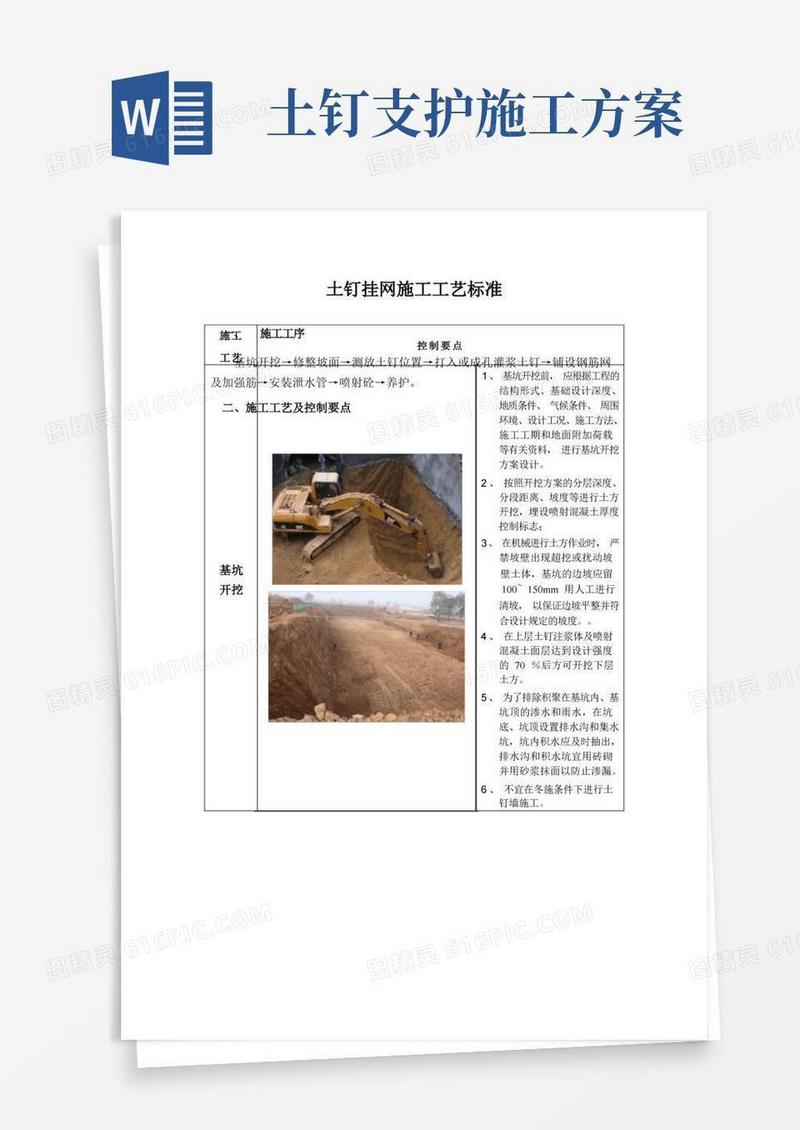 基坑支护(土钉挂网)施工工艺