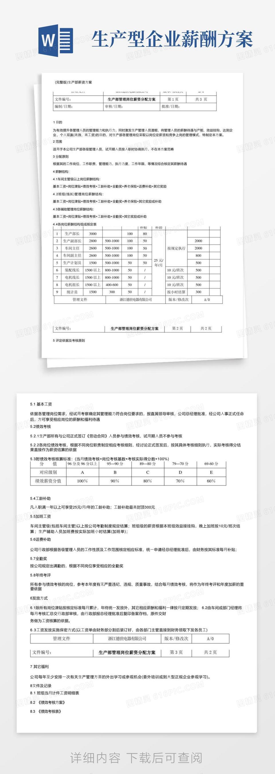 （完整版）生产部薪资方案