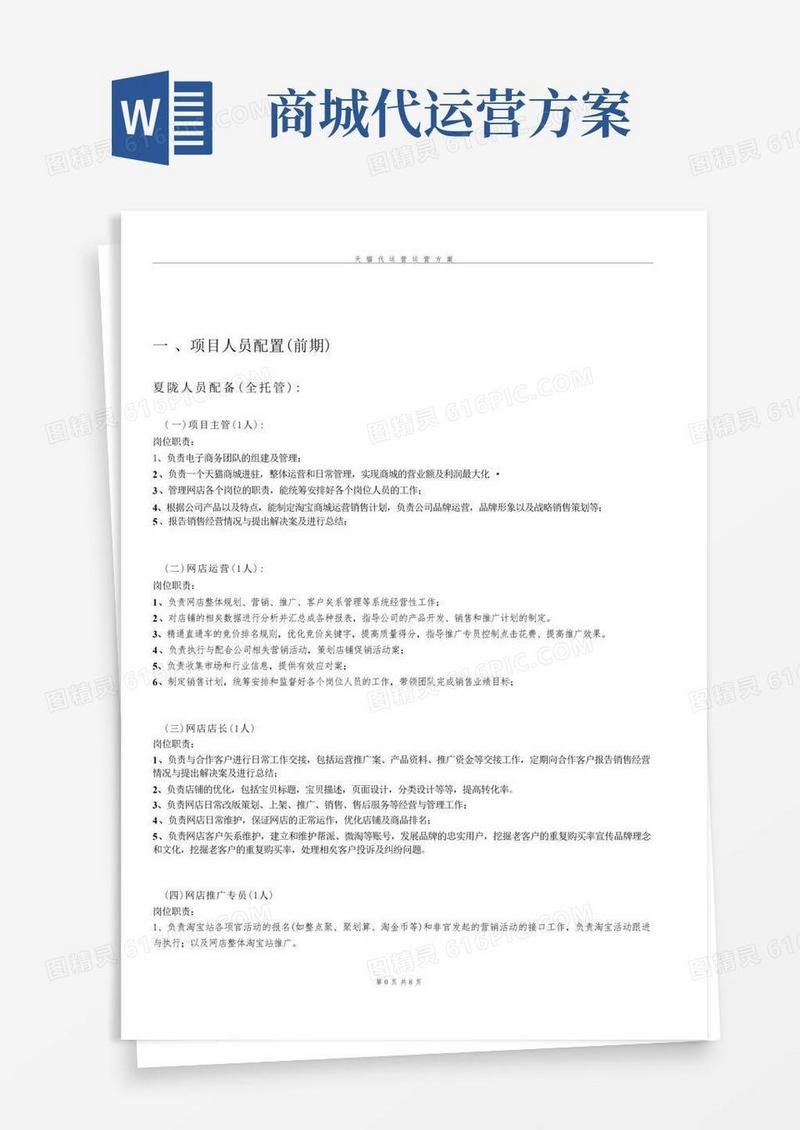 天猫商城代运营方案
