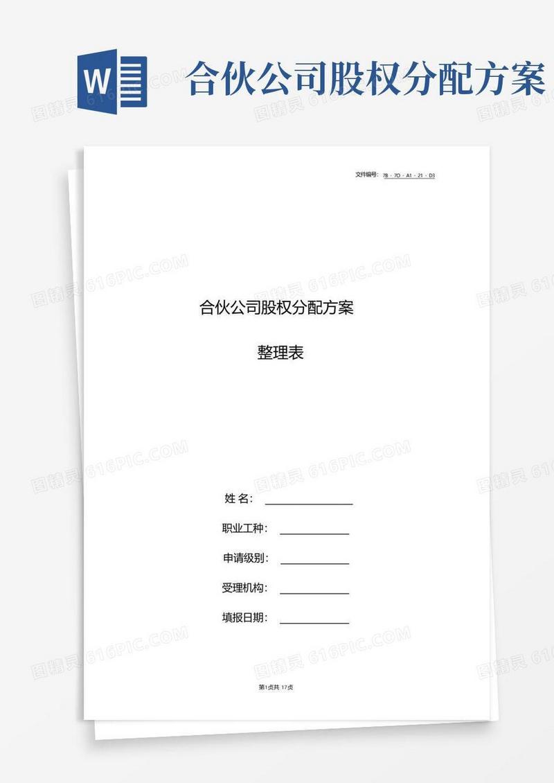 整理合伙公司股权分配方案