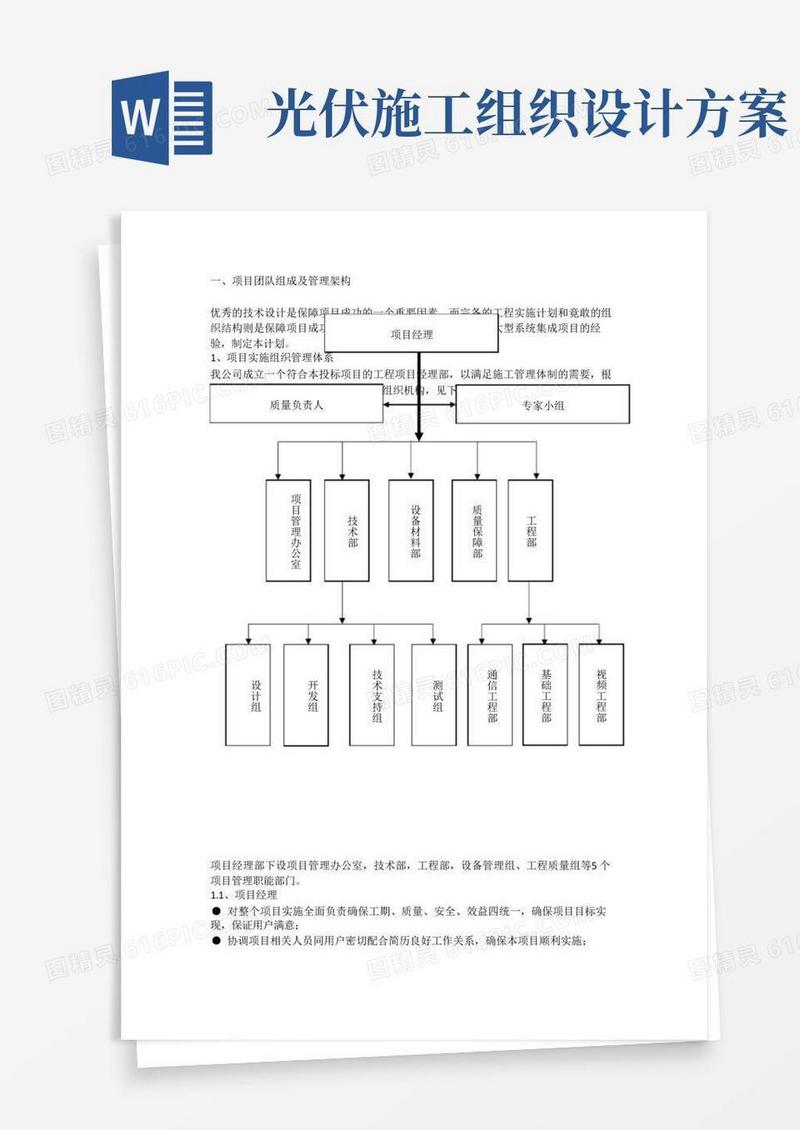 (完整版)项目团队实施及人员配置