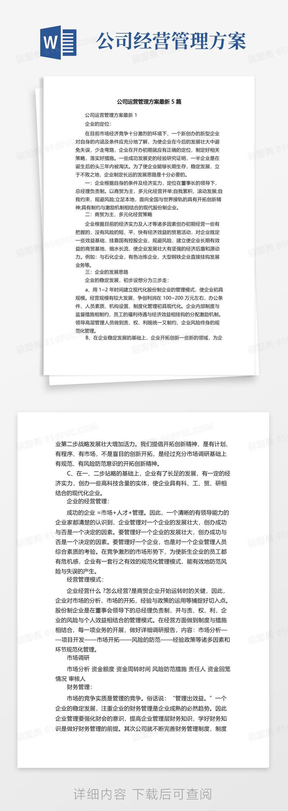 公司运营管理方案最新5篇