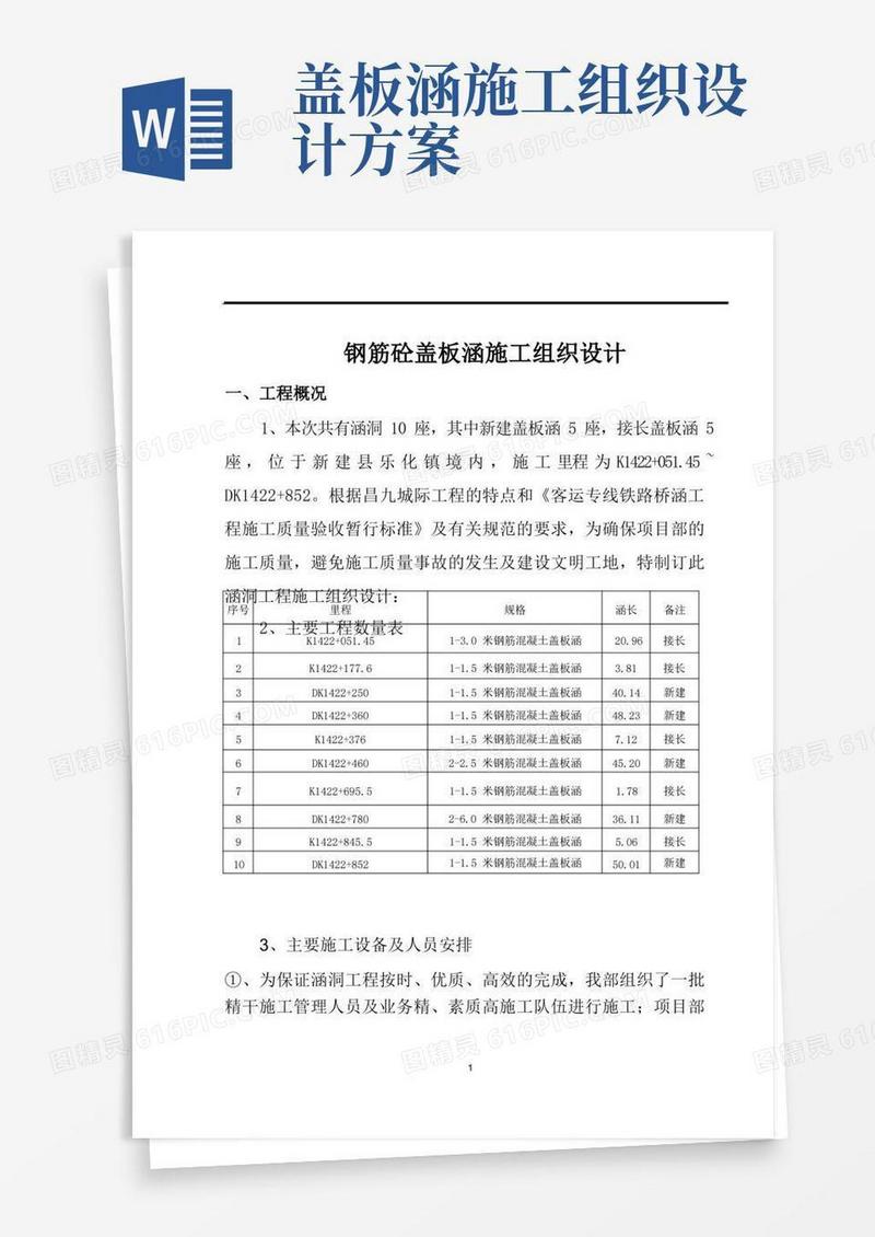 盖板涵施工组织设计_(1)