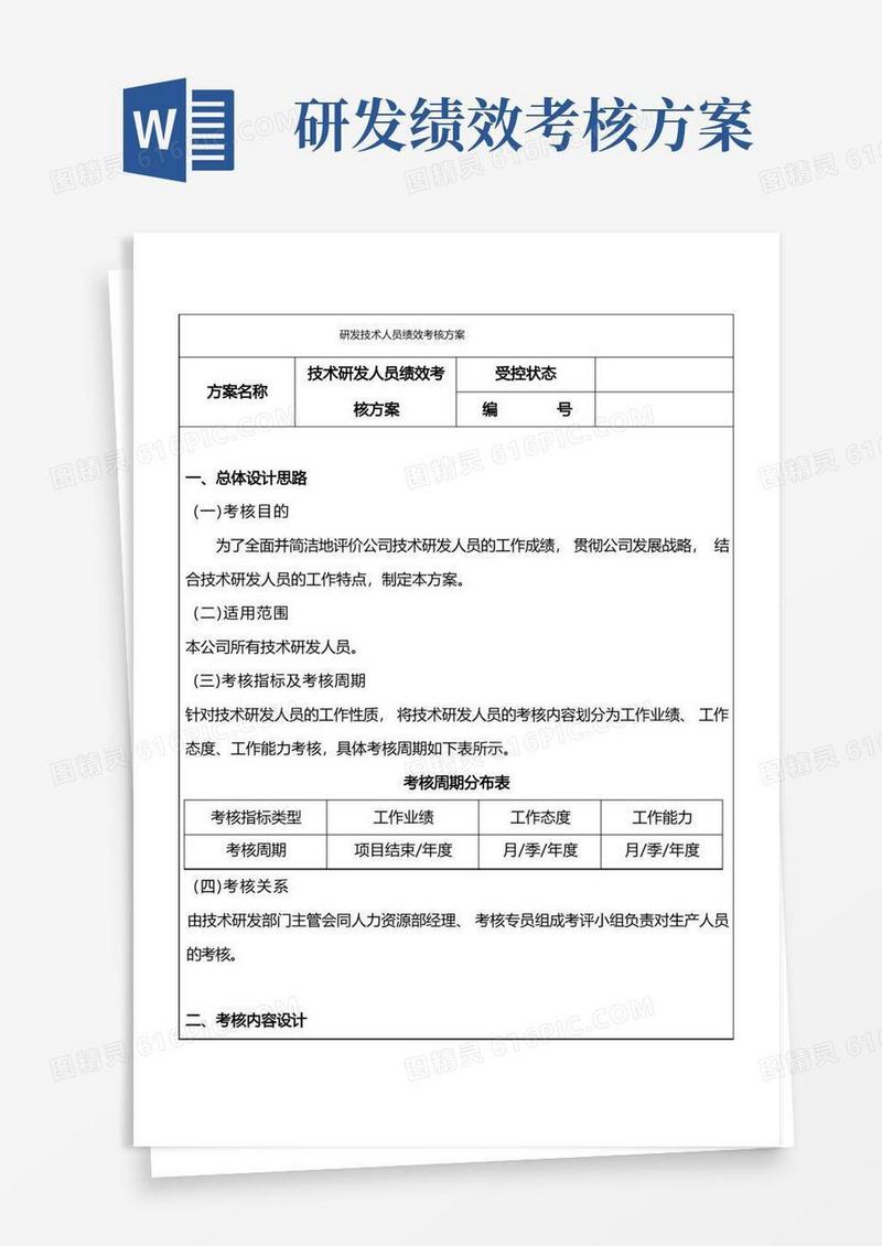 研发技术人员绩效考核方案