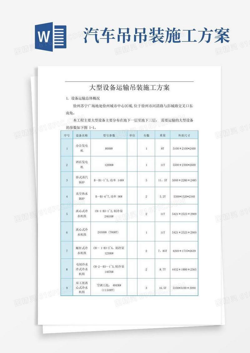 大型设备运输吊装施工方案