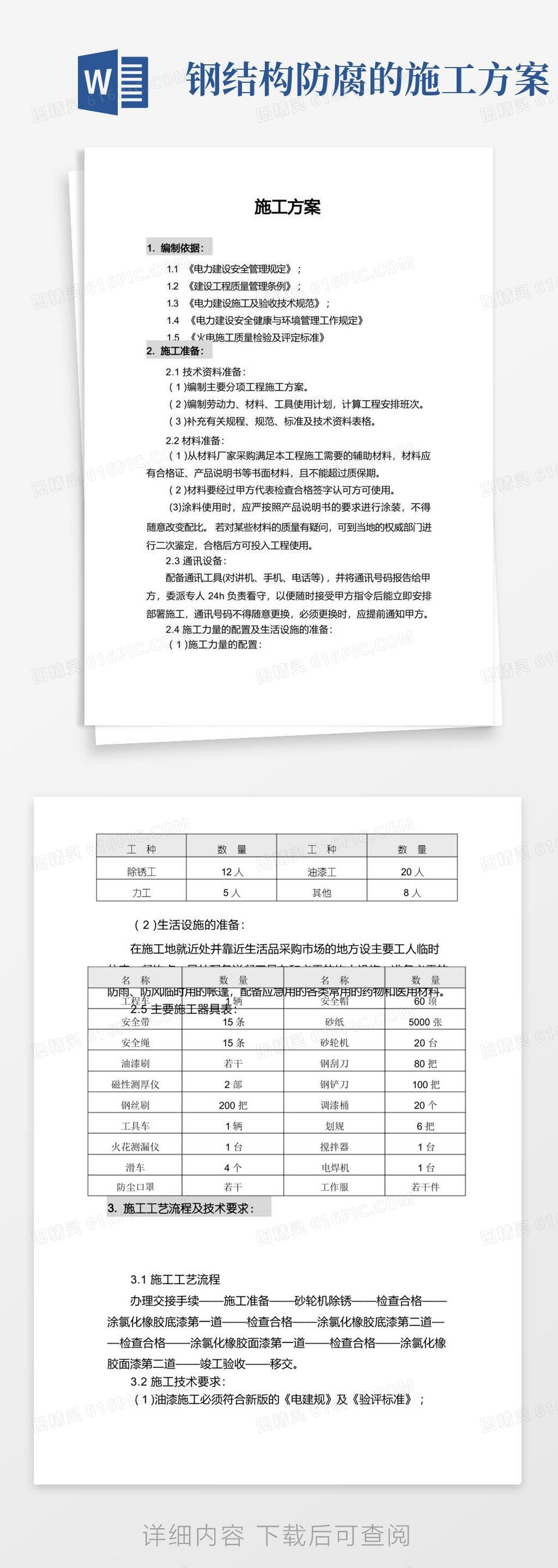 电厂钢结构防腐施工方案