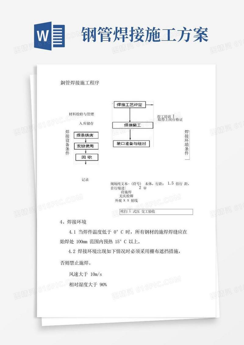 钢管焊接施工程序