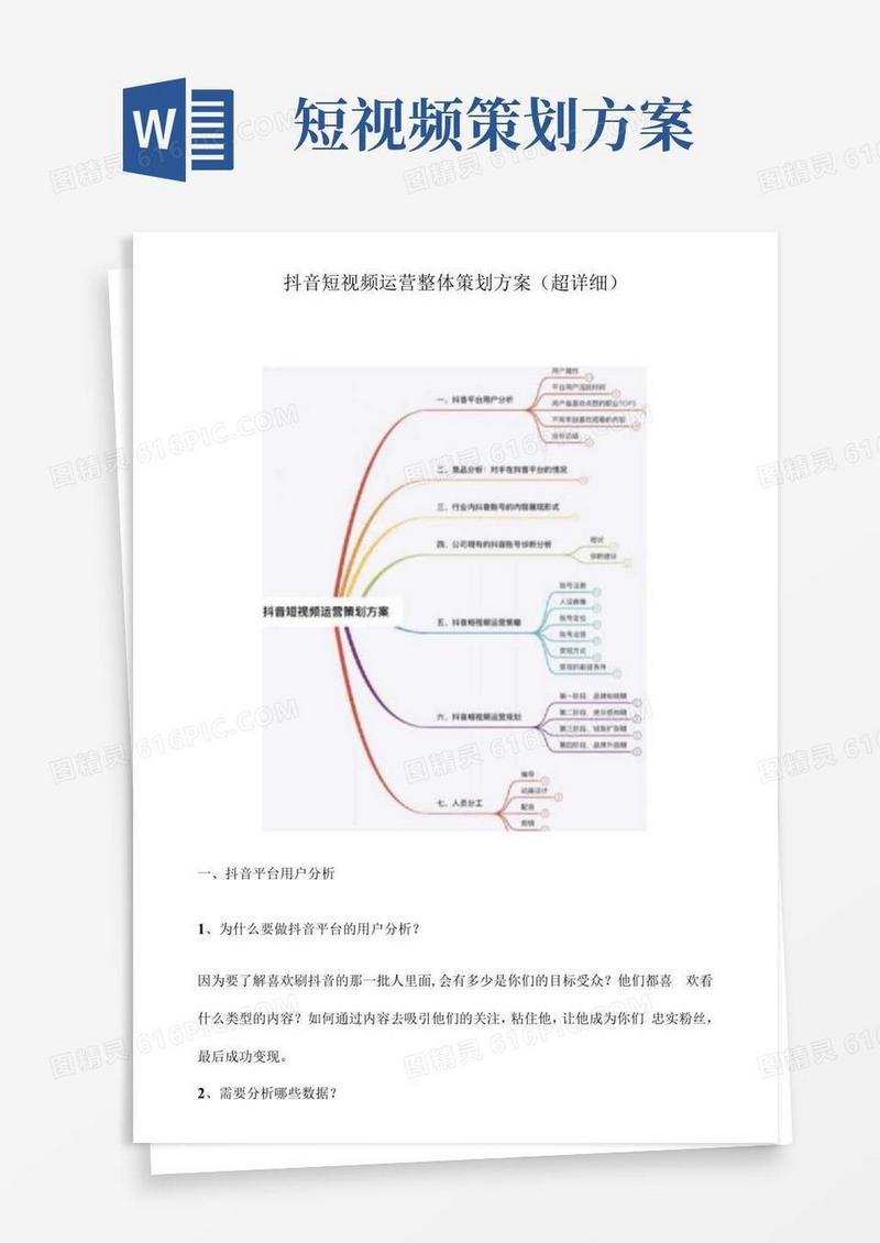 抖音短视频运营整体策划方案(超详细)