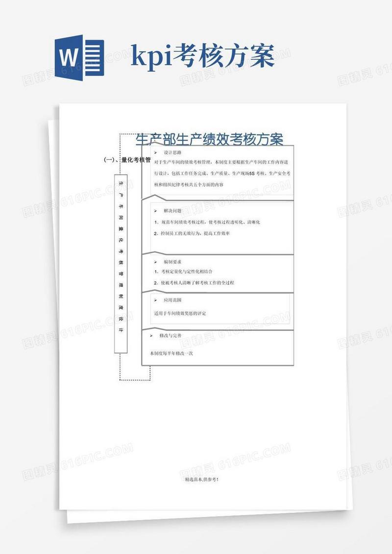 生产KPI考核方案