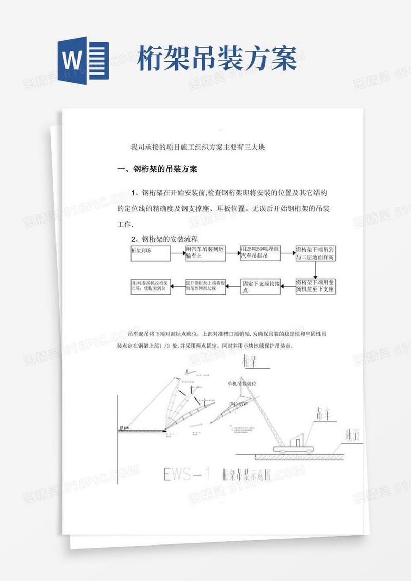 钢桁架的吊装方案