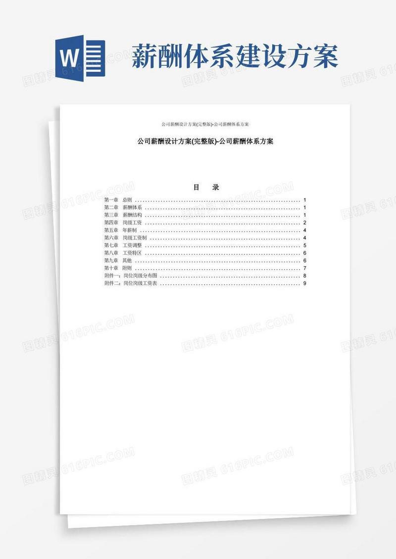 公司薪酬设计方案(完整版)-公司薪酬体系方案