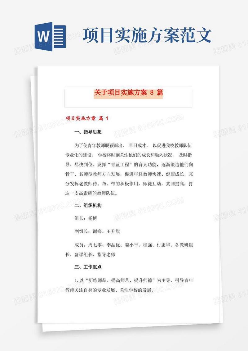 关于项目实施方案8篇