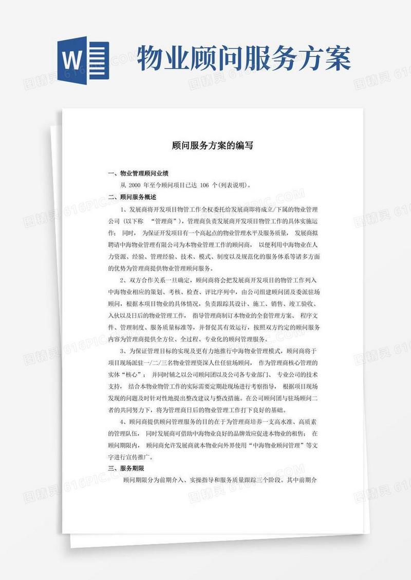 顾问服务方案