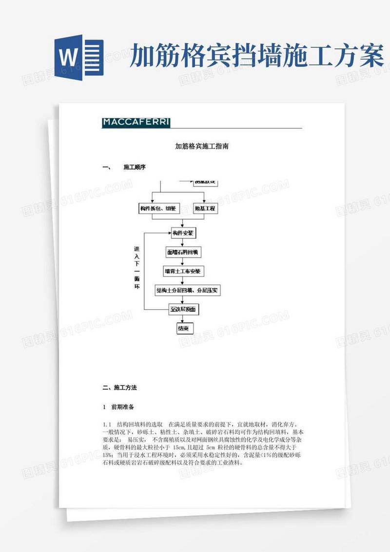 加筋格宾施工方法