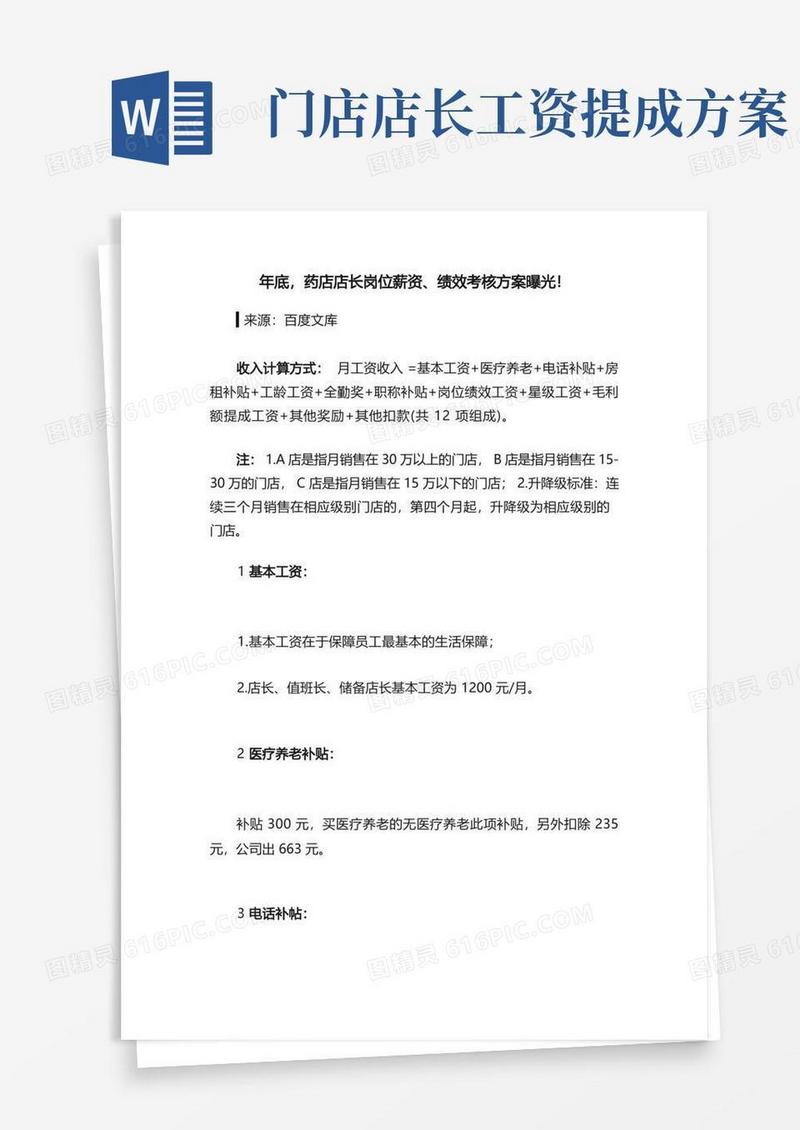 年底，药店店长岗位薪资、绩效考核方案曝光！