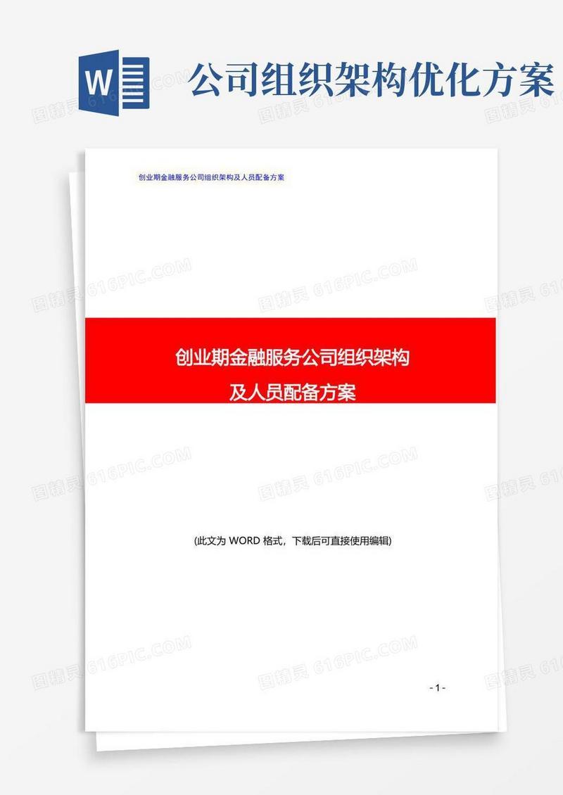 金融服务公司组织架构及人员配备方案