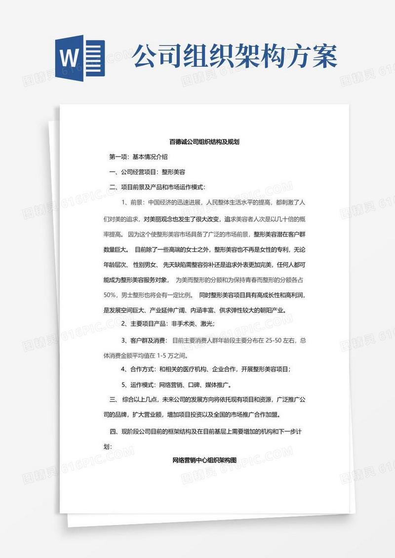 公司组织架构方案