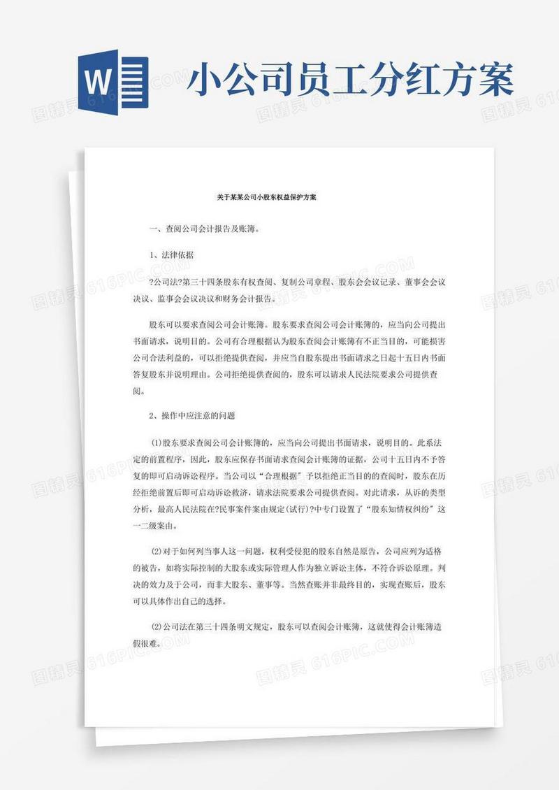关于有限责任公司小股东权益保护方案