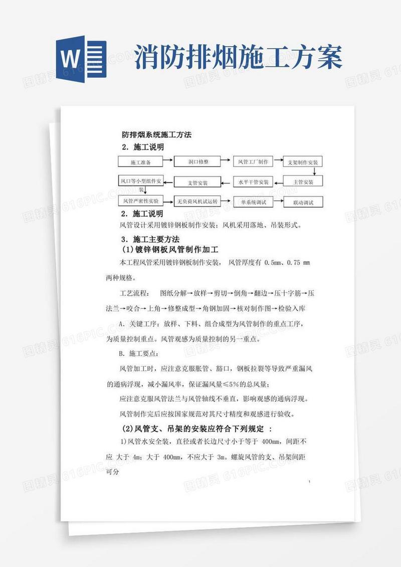 防排烟施工方案