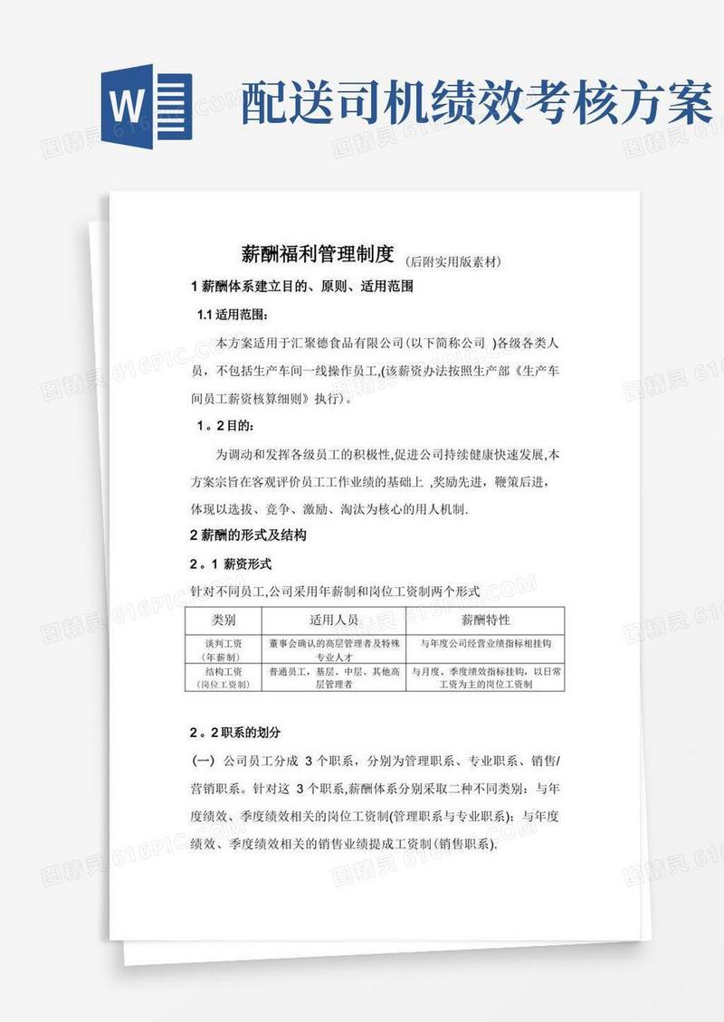 中小公司薪资方案与案例范文