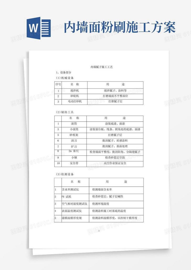 内墙腻子施工工艺